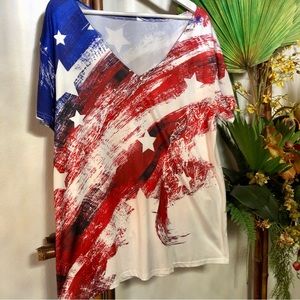 Patriotic July 4th Woman’s Top Sz Large